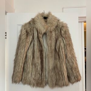 Women’s Grey Beige Faux Fur